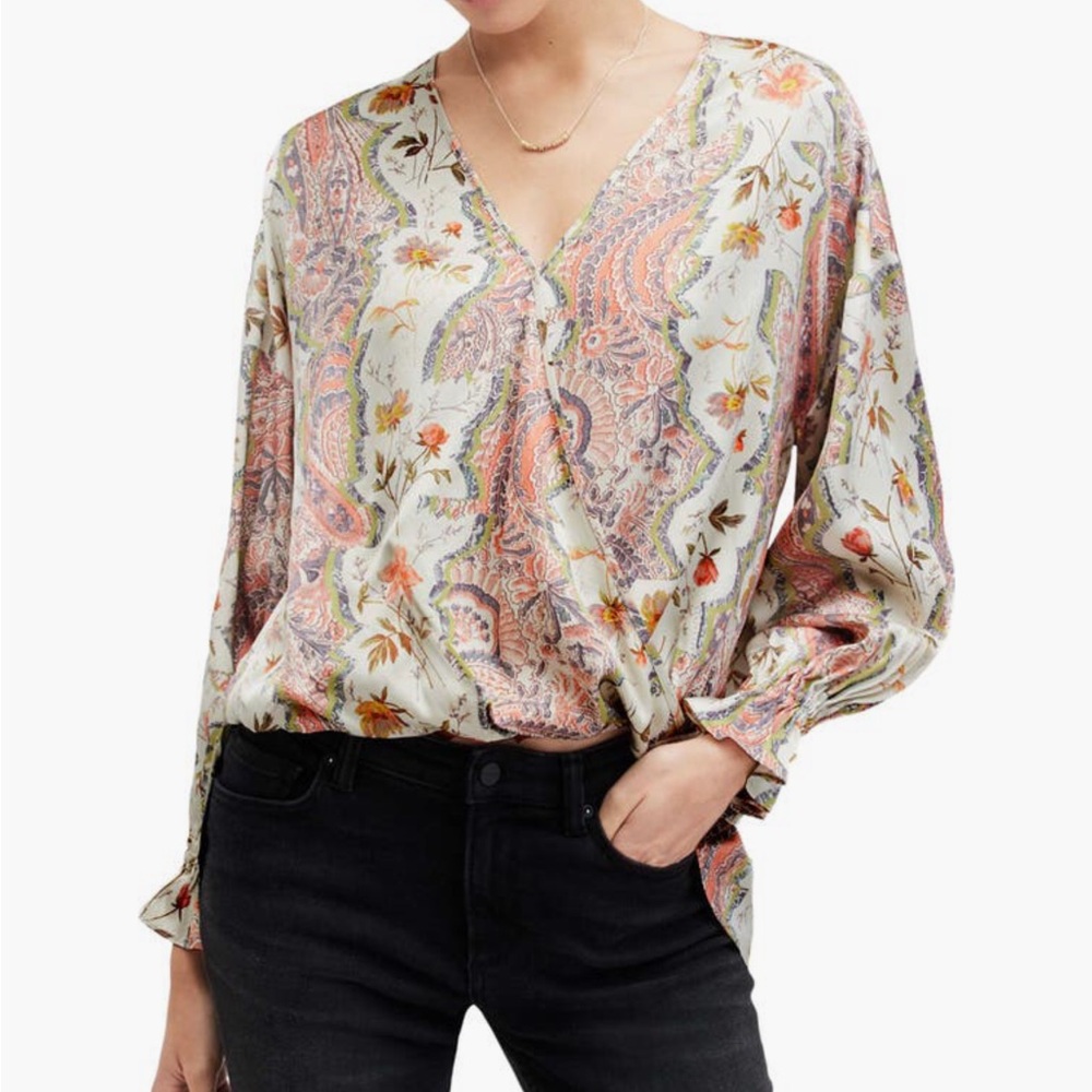All Saints Penny Cascade Blouse SZ US 12